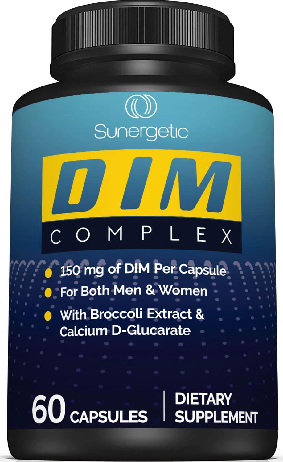 Sunergetic Premium DIM supplement bottle for daily vitality support