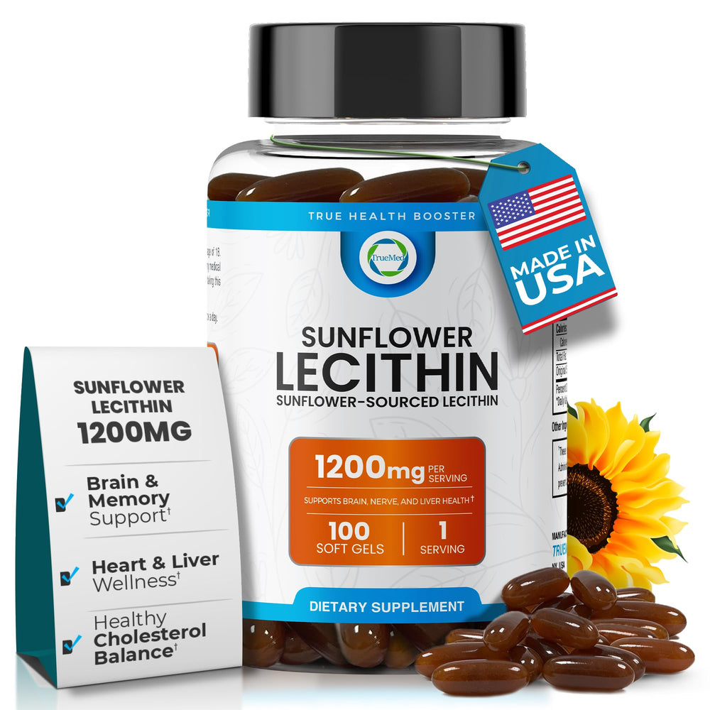 Bottle of Sunflower Lecithin 1200 mg with 100 softgels