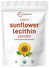 Organic sunflower lecithin powder in 1 lb packaging