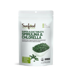 Sunfood Chlorella Spirulina Tablets 4oz front label
