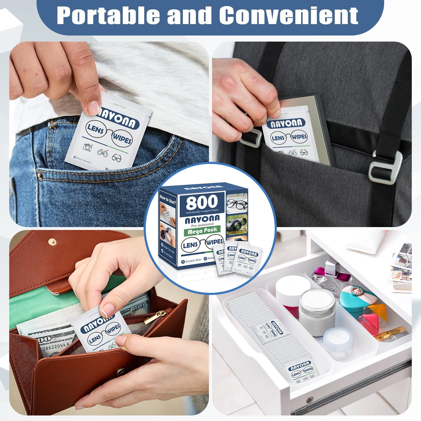 Wipes suitable for sunglasses and camera lenses