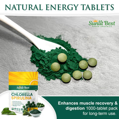 Easily swallowed tablets with micronized chlorella and spirulina