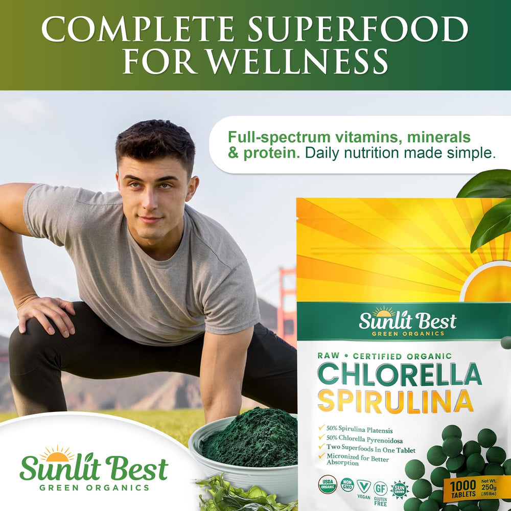 High-protein algae tablets - 60% vegan protein