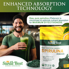 Nutrition ingredients chart for spirulina powder