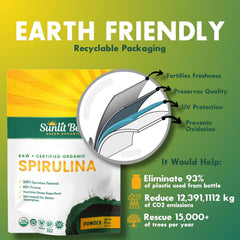 Nutrition facts for Sunlit Spirulina powder
