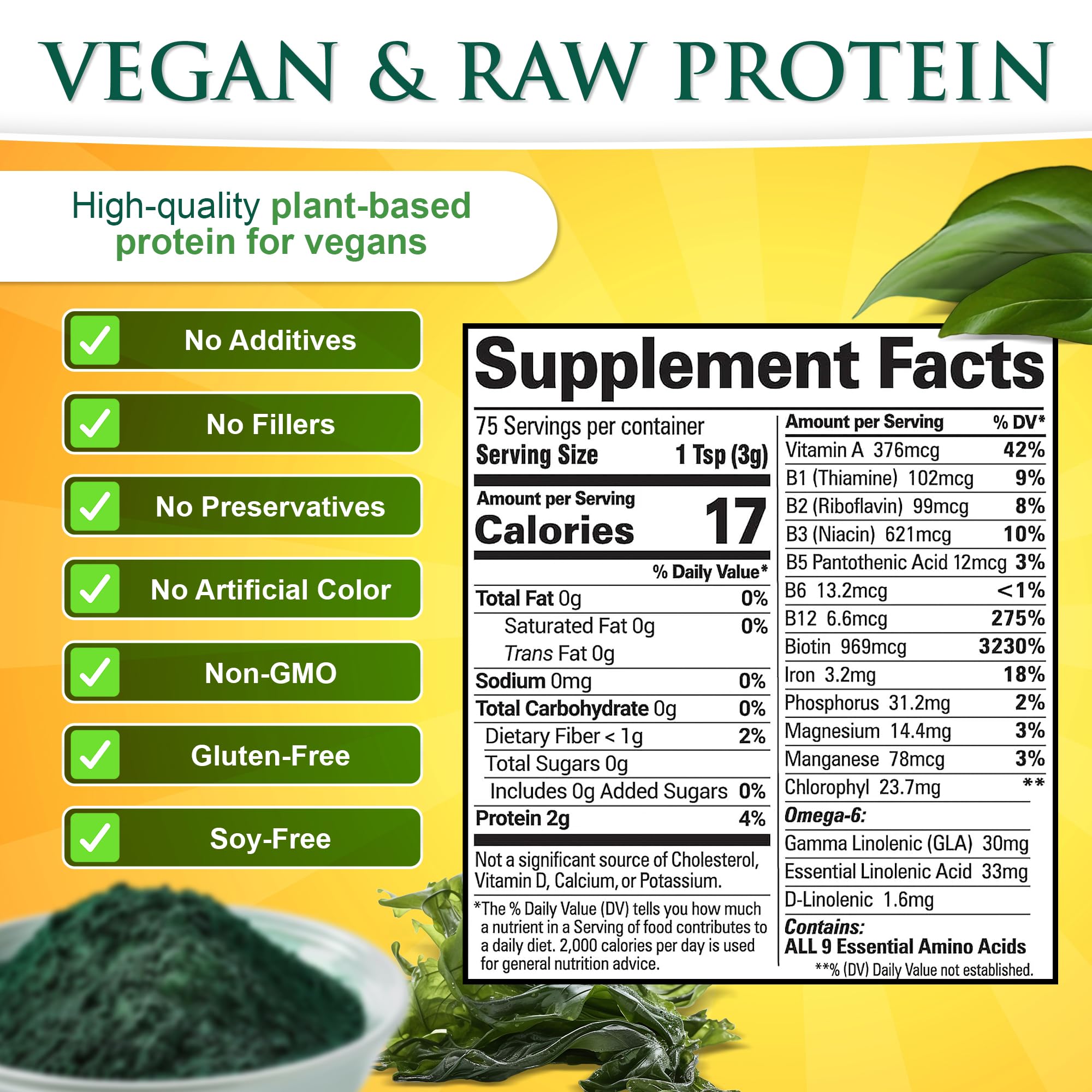 Scoop with Sunlit Spirulina powder