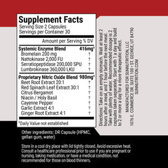 SunNutrition nattokinase 2000 FU capsules close-up for circulation support.