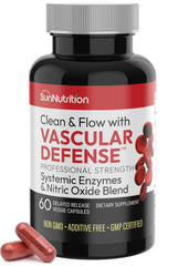 SunNutrition nattokinase supplement bottle front label with 60 capsules