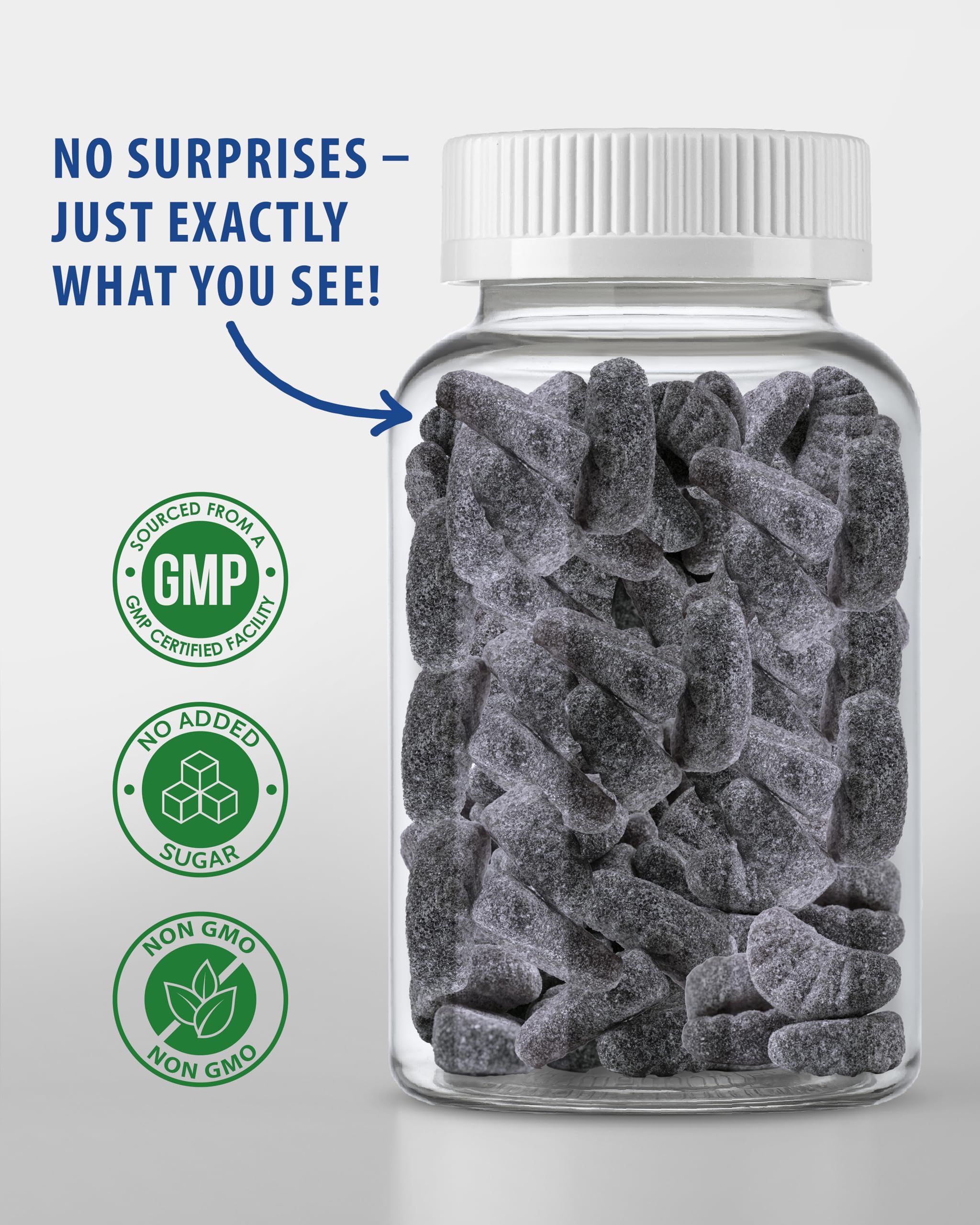 Vegetarian, non-GMO and gluten-free iron gummies packaging