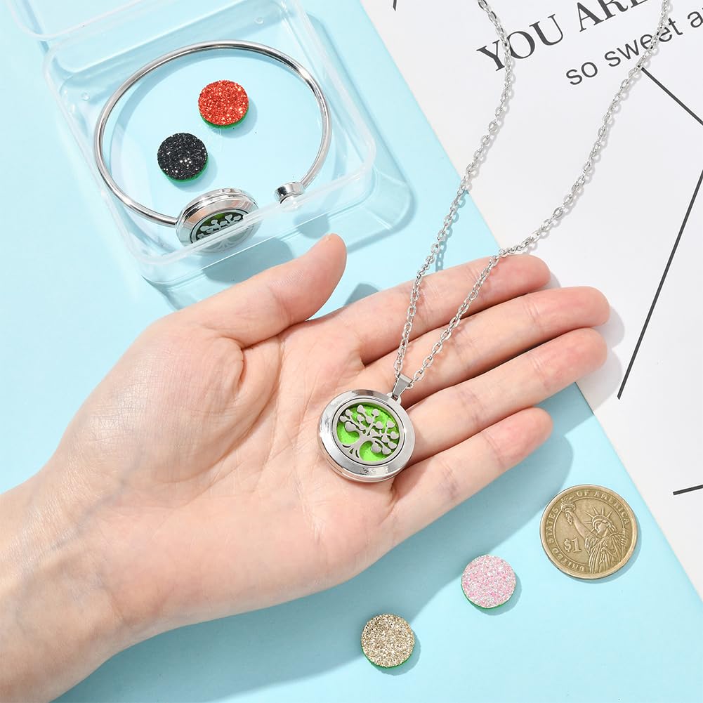 SUNNYCLUE diffuser bracelet color pads set demonstrates oil differentiation for multiple moods.