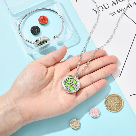 SUNNYCLUE diffuser bracelet color pads set demonstrates oil differentiation for multiple moods.