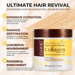 SUNOL Collagen Hair Mask bottle application shows even distribution for conditioning.