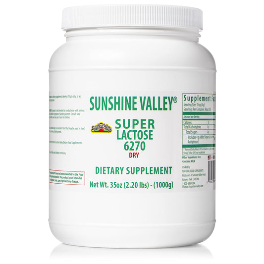 Sunshine Valley Super Lactose Dry Powder 35 oz free-flow pour package