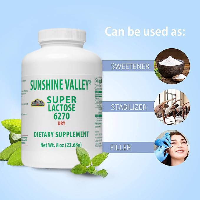 Close-up of fine white lactose powder