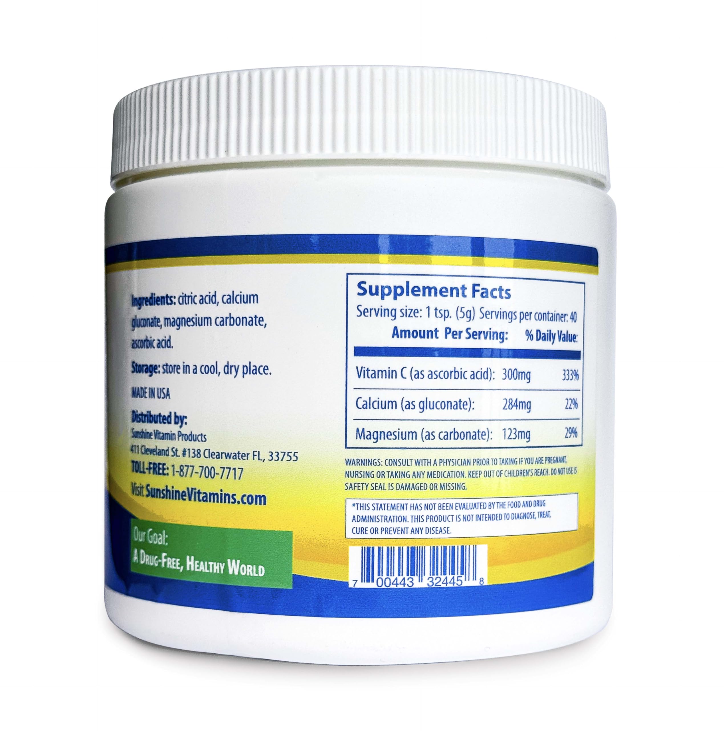 CalMag-C ingredients card showing calcium, magnesium and vitamin C