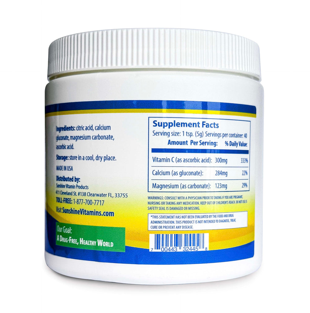 CalMag-C ingredients card showing calcium, magnesium and vitamin C