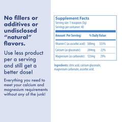 CalMag-C powder with scoop illustrating fast absorption