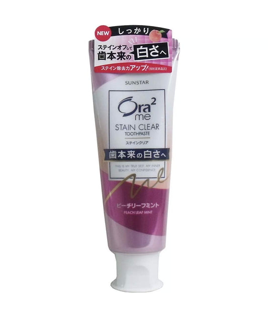 Sunstar Ora2 Stain Clear Whitening Toothpaste 130g Peach Leaf Mint