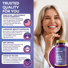 90 capsules of SUNUV Biotin dietary supplement