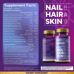 Graphic highlighting the 80,000 mcg B-Vitamins complex for hair support