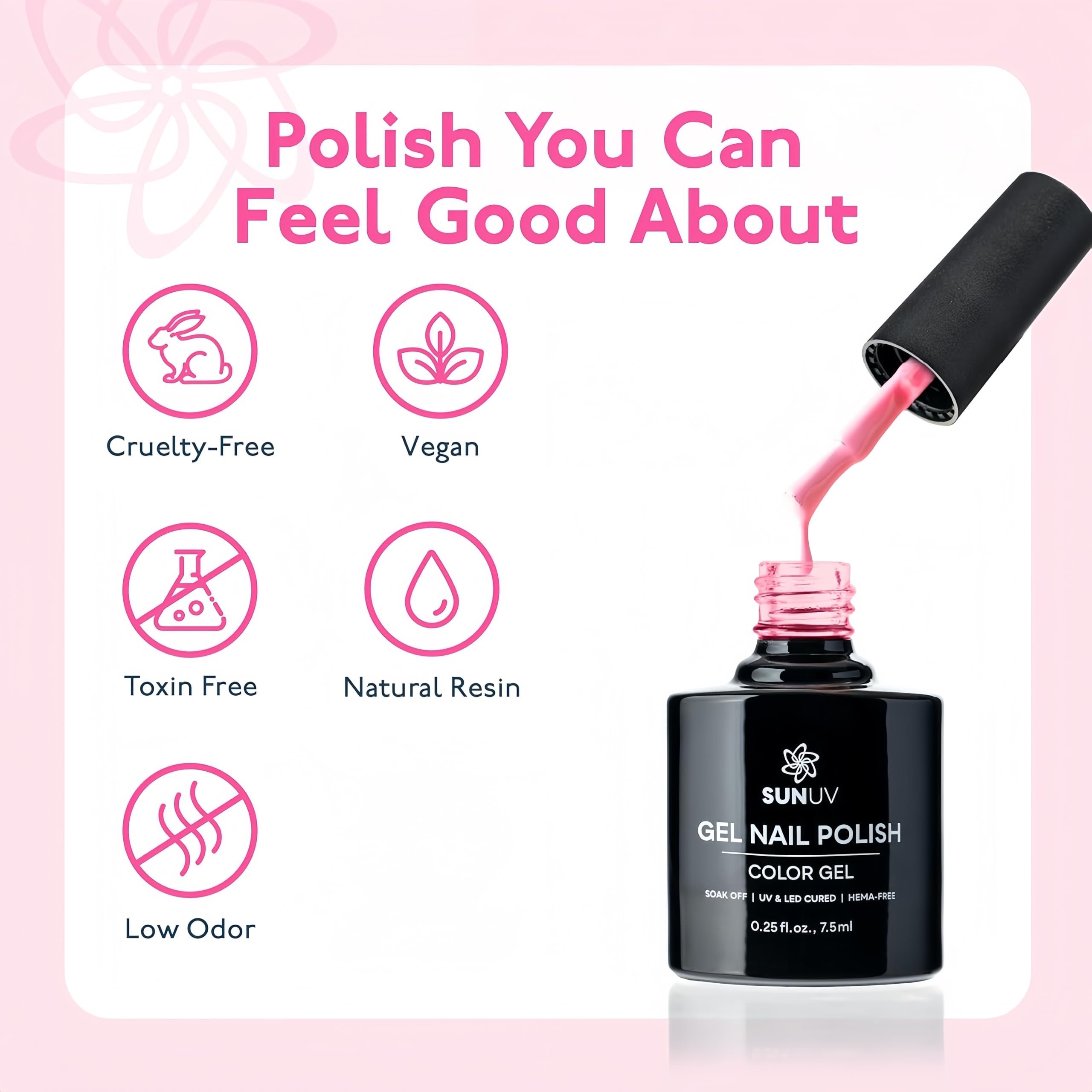 SUNUV red gel polish bottle for classic statement nails.