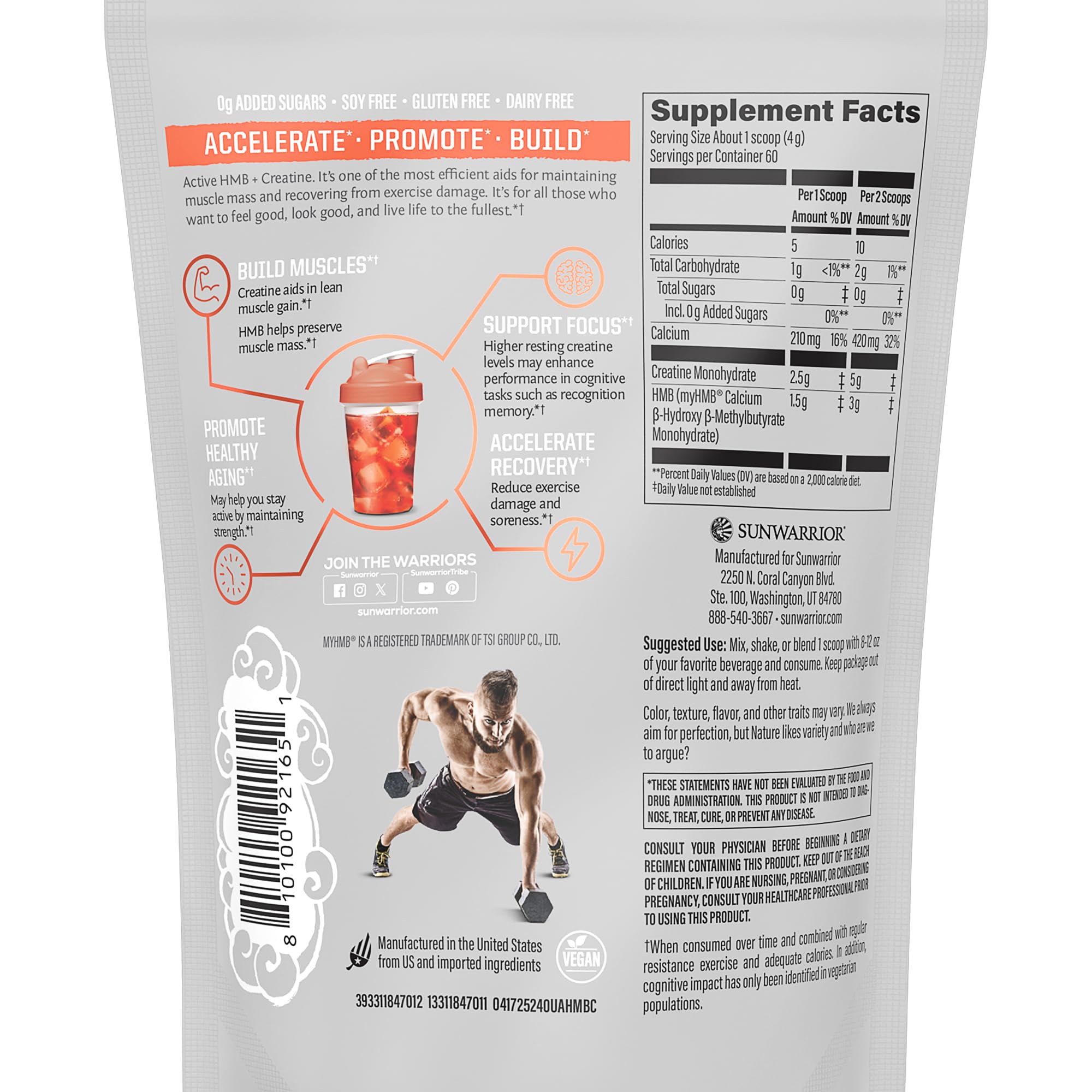 Unflavored powder in a scoop