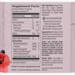 Measuring scoop next to the Sunwarrior Creatine product