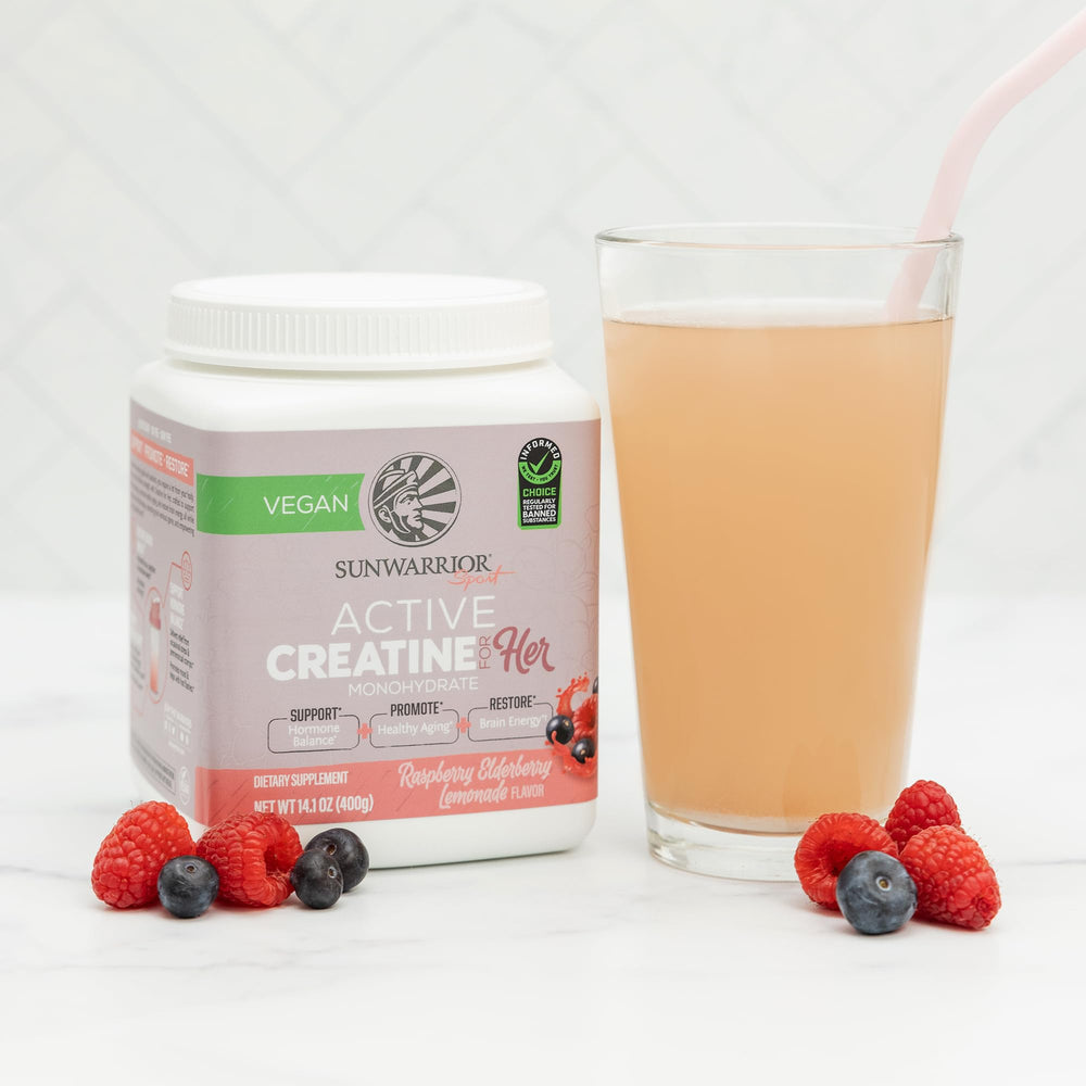 Shaker bottle with Raspberry Lemonade flavored Creatine