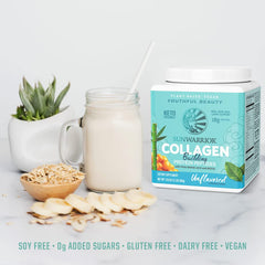 Sunwarrior vegan collagen glass with shake-ready mix suggests versatile daily use