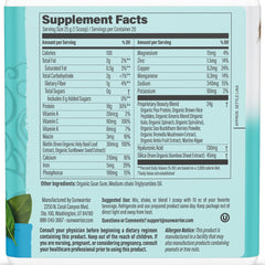 Sunwarrior vegan collagen label closeup emphasizing vegan peptides and biotin