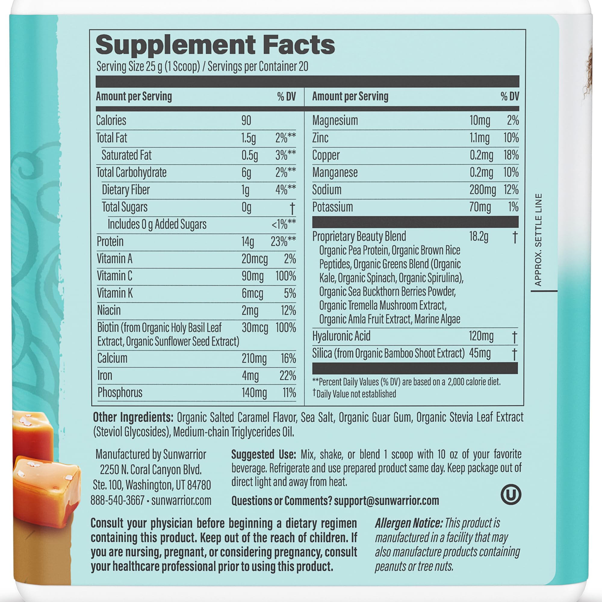 Sunwarrior Vegan Collagen Powder scoop in bowl for easy mixing