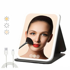 suonee 10-inch LED makeup mirror with true-color lighting for accurate makeup application.