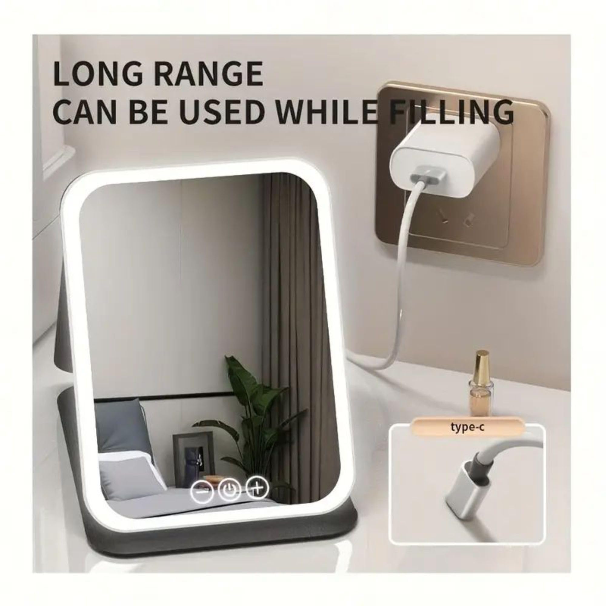 The suonee two-sided magnifying makeup mirror supports precise detail work.