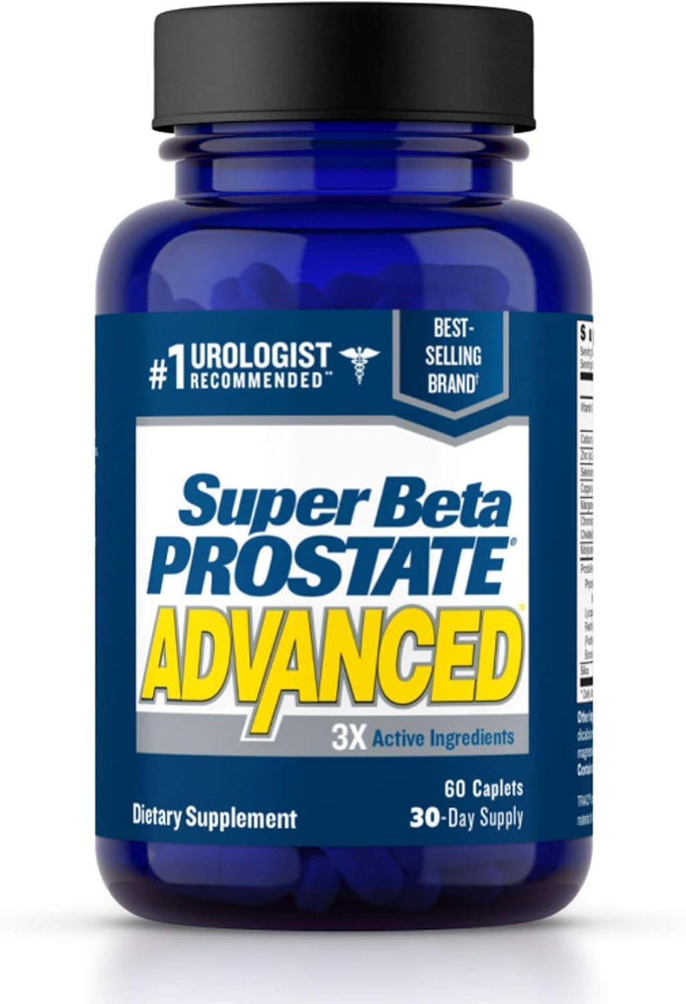 Front view of Super Beta Prostate Advanced bottle with label