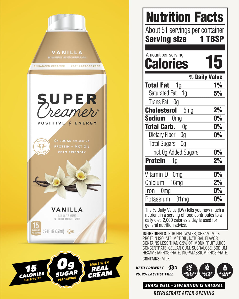 Vanilla pack six highlights convenient, shelf-stable creamer for on-the-go.