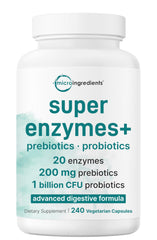 Bottle of Super Enzymes with Prebiotics & Probiotics 240 Veggie Capsules