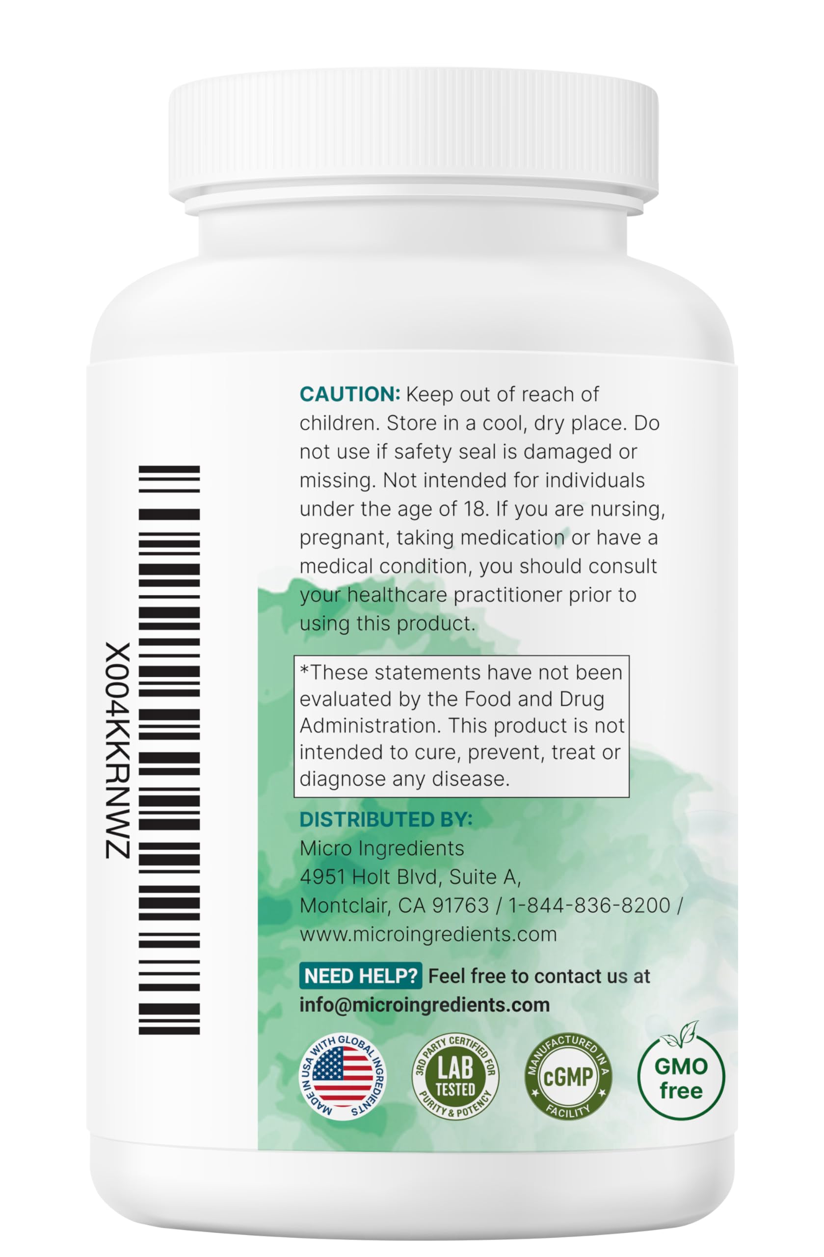 Third-party lab tested seal for safety, purity, and potency