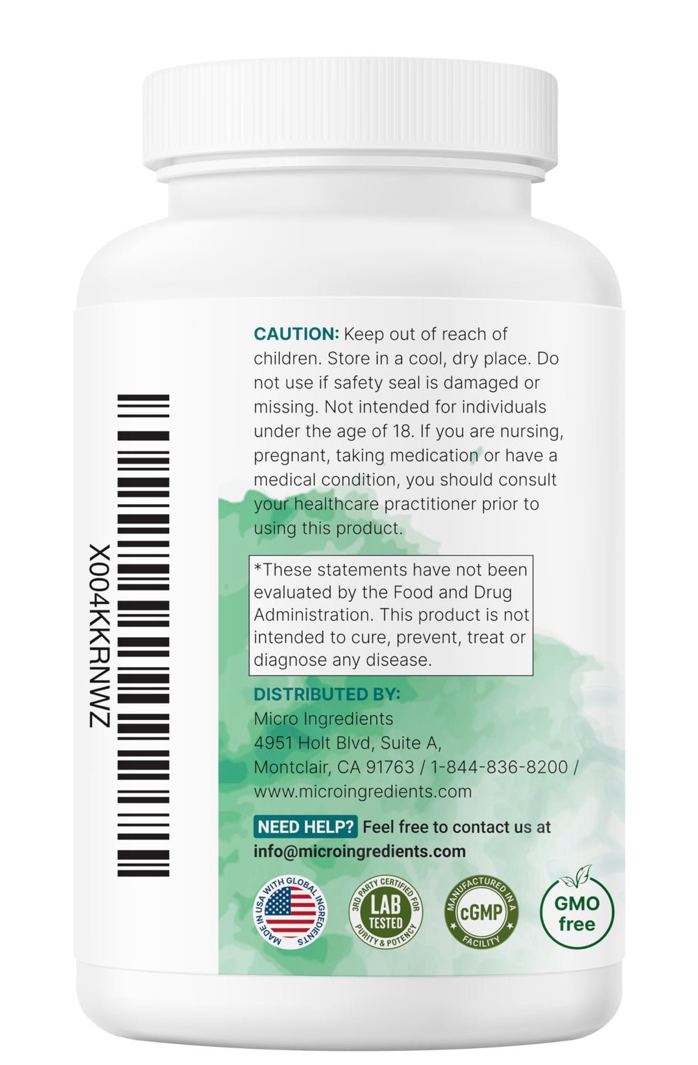 Third-party lab tested seal for safety, purity, and potency
