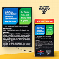 Active man preparing for a workout with Super Macho