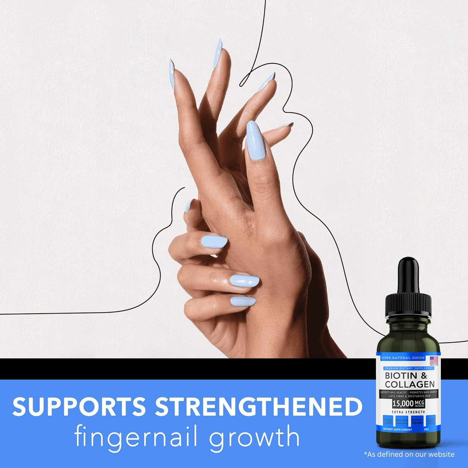 Serving suggestion with water for Biotin & Collagen