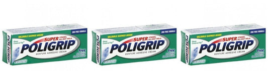 Super Poligrip 0.75 oz travel size denture adhesive cream – Pack of 3