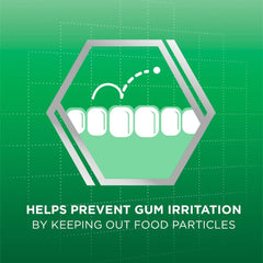 Close-up of label highlighting sealing out food particles