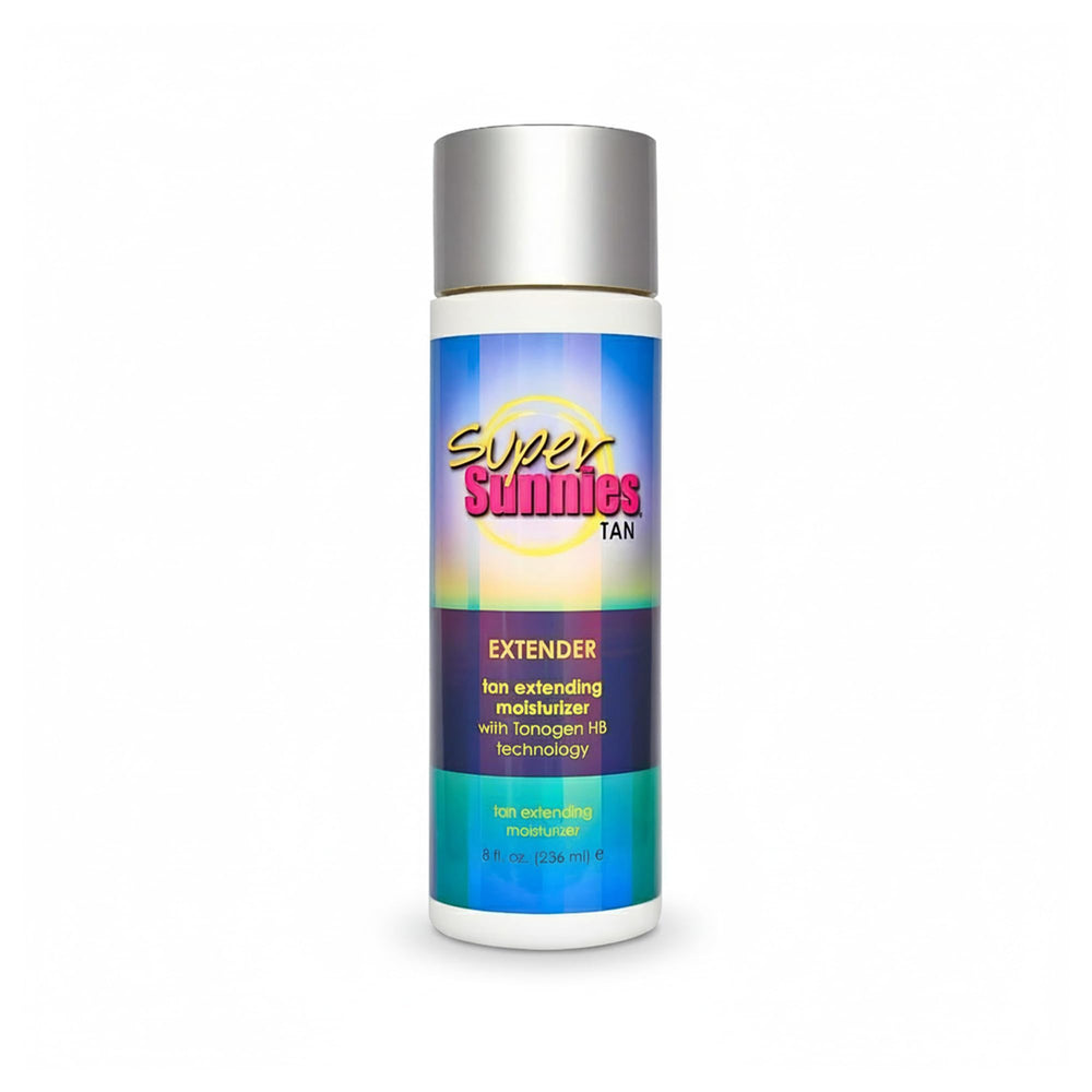 Super Sunnies tan extender bottle for longer-lasting indoor tans