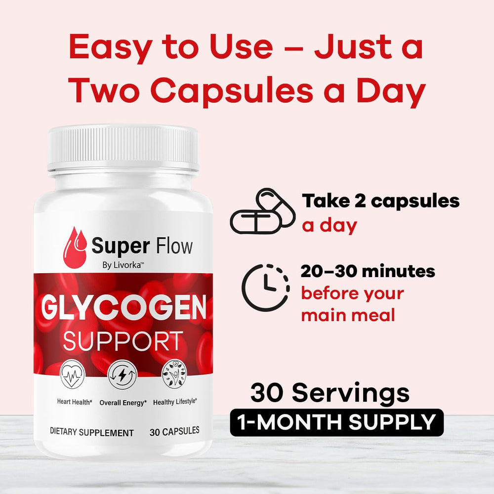 Glycogen ingredients illustration and vitamins