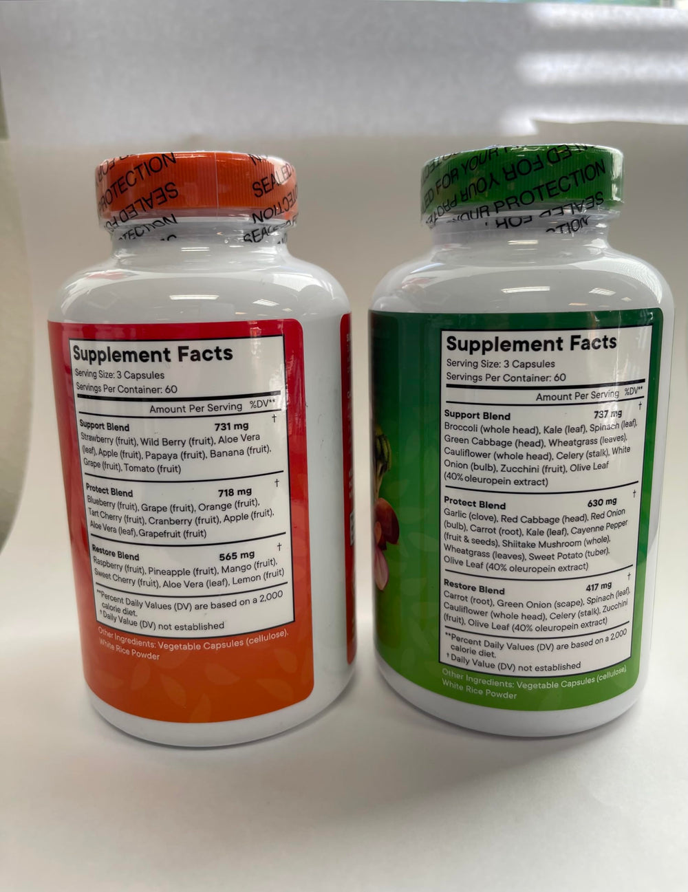 Serving size and directions on bottle label