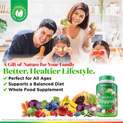 Close-up of the Veggies bottle label