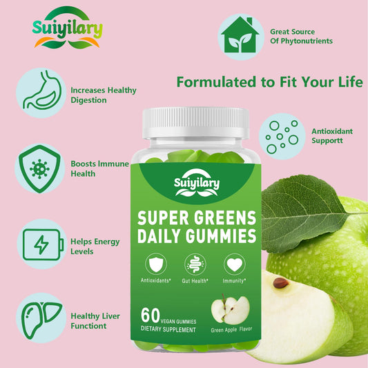 Nutrition and ingredients for Supergreens Gummies Apple Flavor