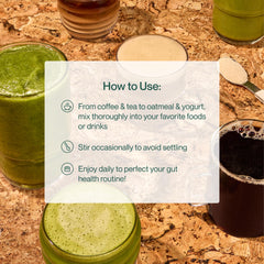 Prepared drink made with Supergut GLP-1 Daily Support in glass