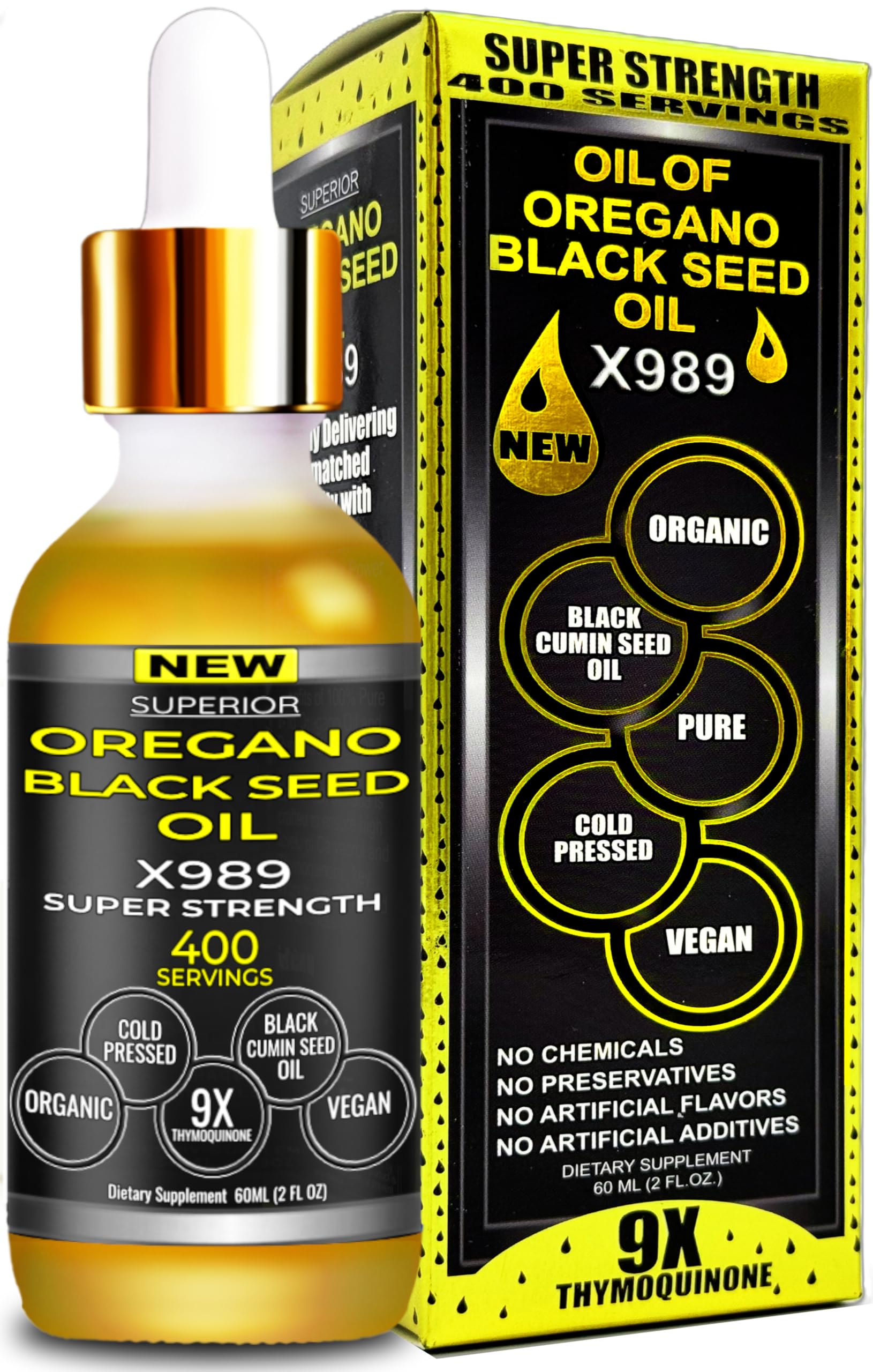 SUPERIOR FULVIC HUMIC X935 oregano oil with black seed oil bottle for daily flavor and aroma