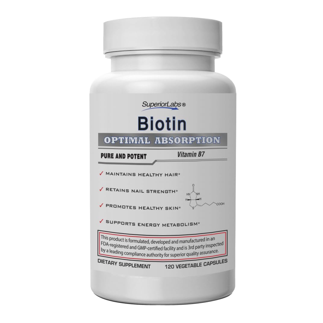 Hero image of Superior Labs Biotin 5000 mcg Non-GMO with 120 veggie capsules
